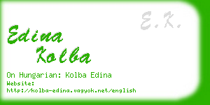 edina kolba business card